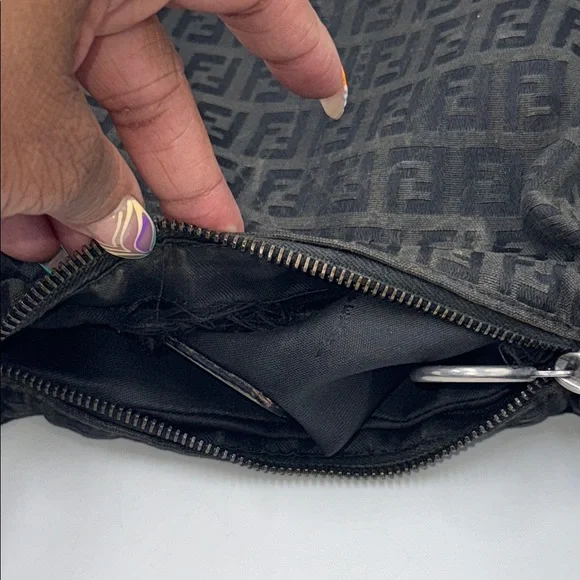 Fendi Oyster Black and Silver hardware small Shoulder Bag - Picture 15 of 16